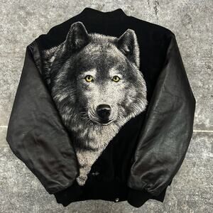 Vintage 90's Steer Brand Bobby G's Wolf Varsity Jacket XL